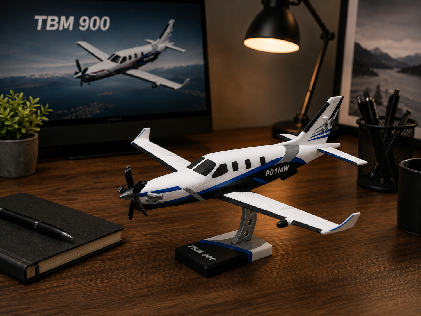 TBM 900 3D Printed Airplane Model Kit | Aviation Desk Decor