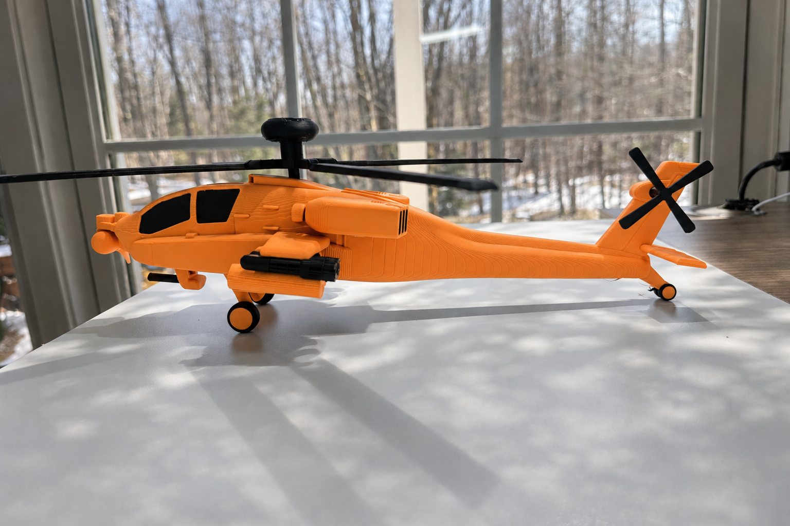 AH-64 Apache Helicopter 3D Printed Display Model – Military Attack Helicopter Edition