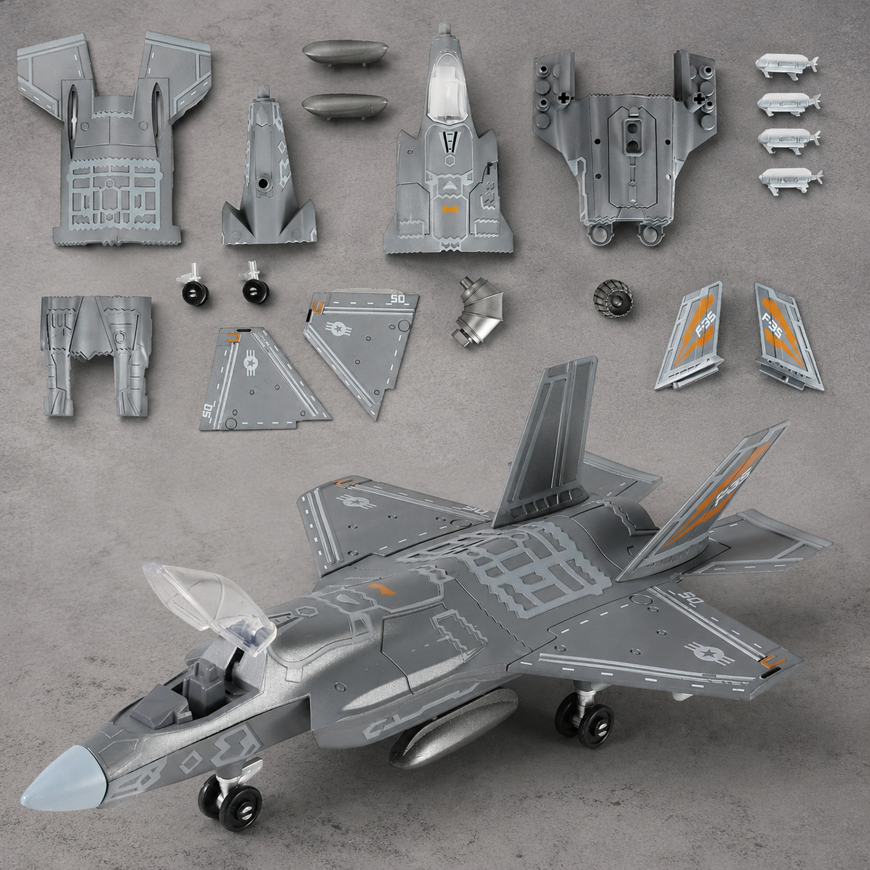 1:72 Scale F-35 Fighter Jet Quick Build Model Kit – 27 Piece Aircraft Build