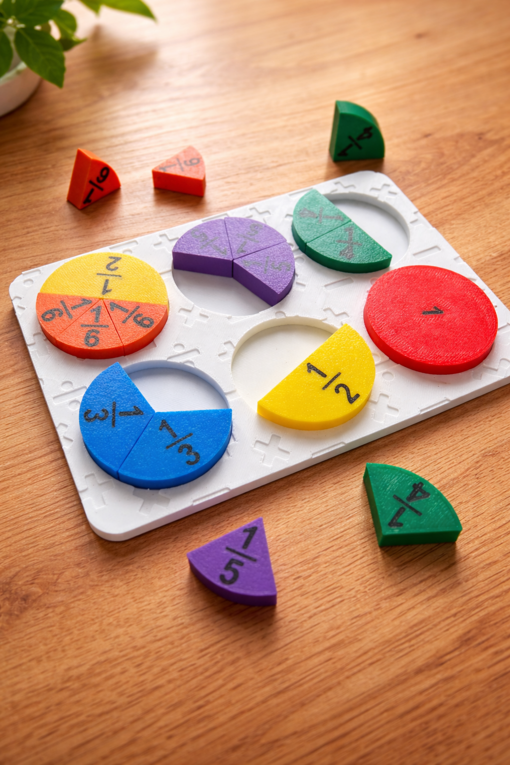 Fraction Learning Board for Kids | 3D Printed Math Puzzle | Montessori Fraction Teaching Toy