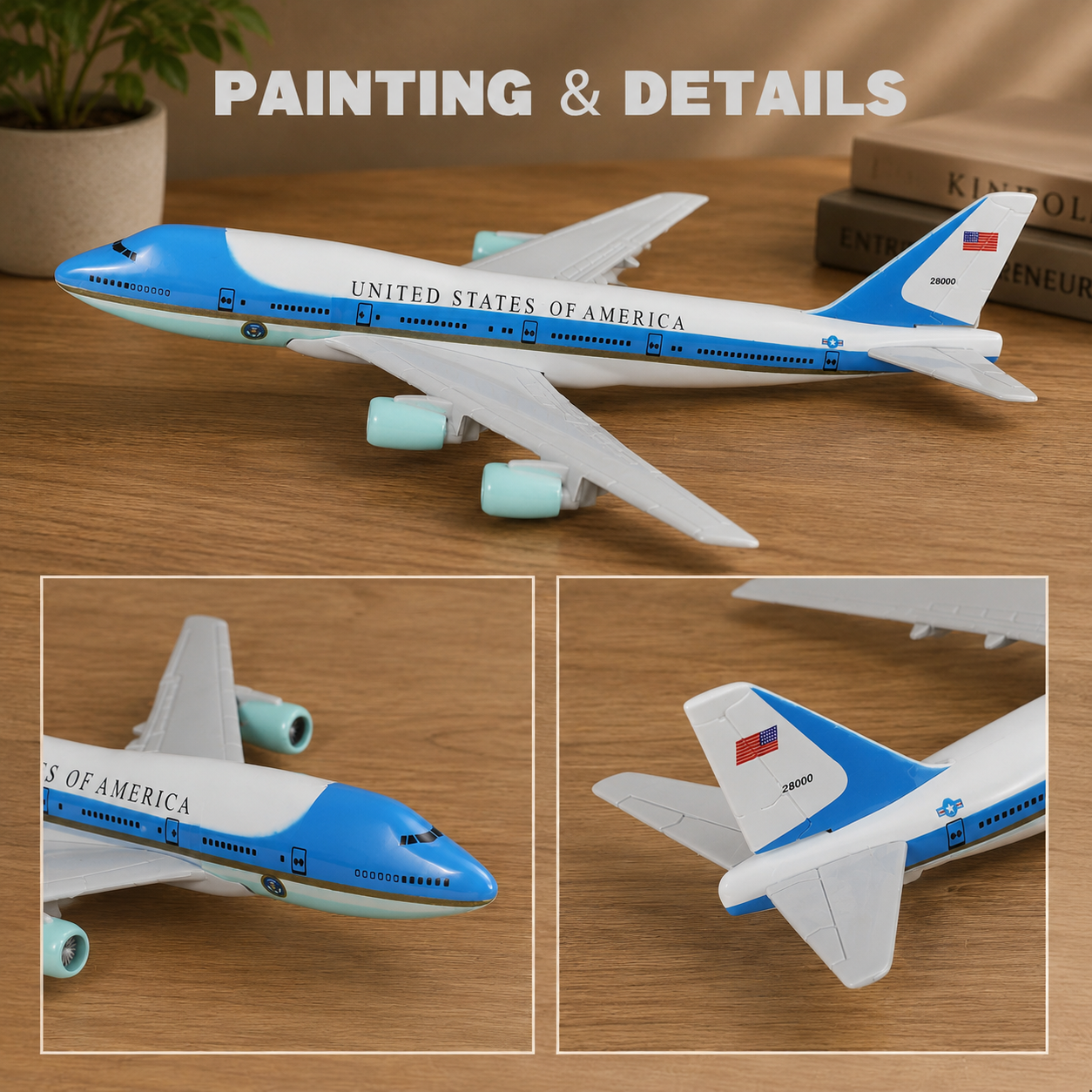 Air Force One VC-25A Die-Cast Aircraft Model – 1:400 Scale Boeing 747 Display Plane