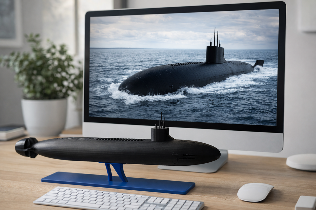 USS Seawolf Submarine 3D Printed Display Model – Military Naval Desk Display