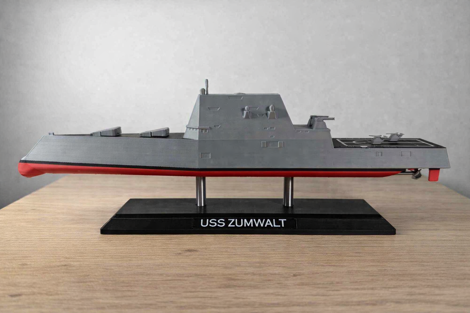 USS Zumwalt DDG-1000 3D Printed Destroyer Display Model – Modern Navy Warship Desk Decor