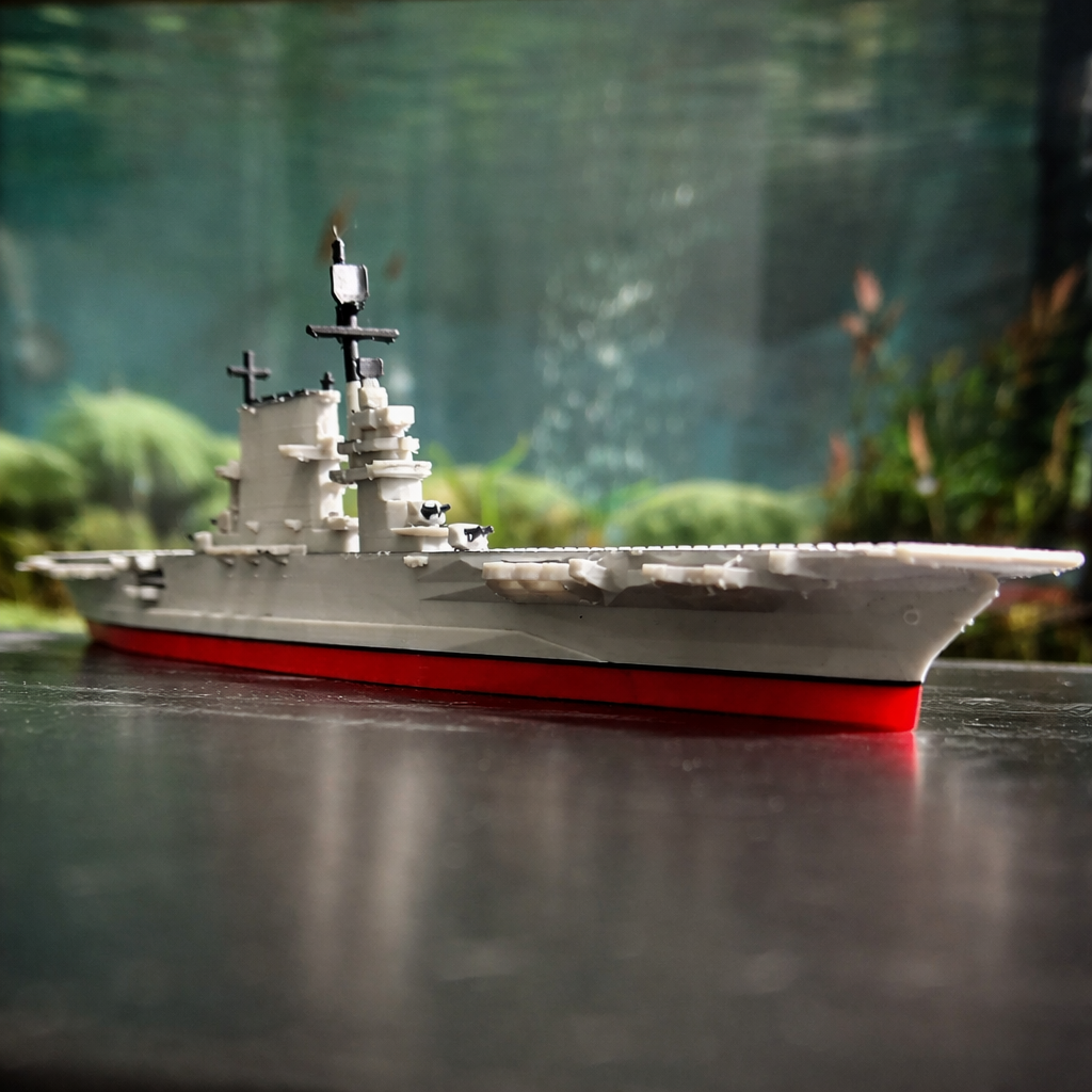 Saratoga Class Aircraft Carrier 3D Printed Display Model – Naval Warship Desk Decor
