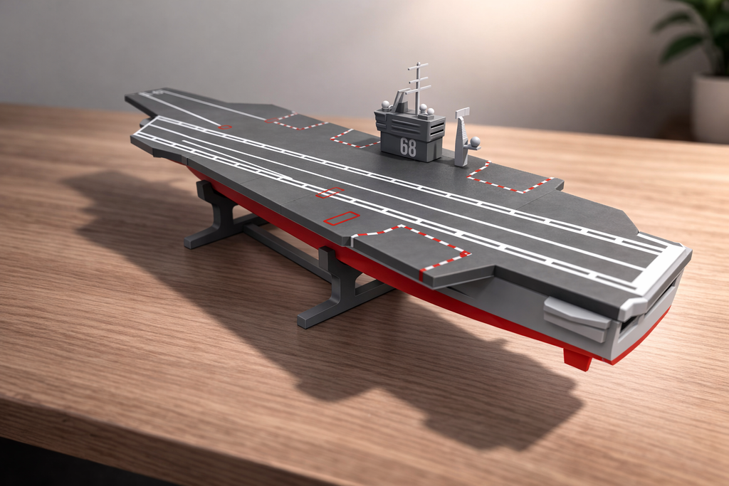 USS Nimitz CVN-68 Aircraft Carrier 3D Printed Build Kit – Navy Warship Model to Assemble