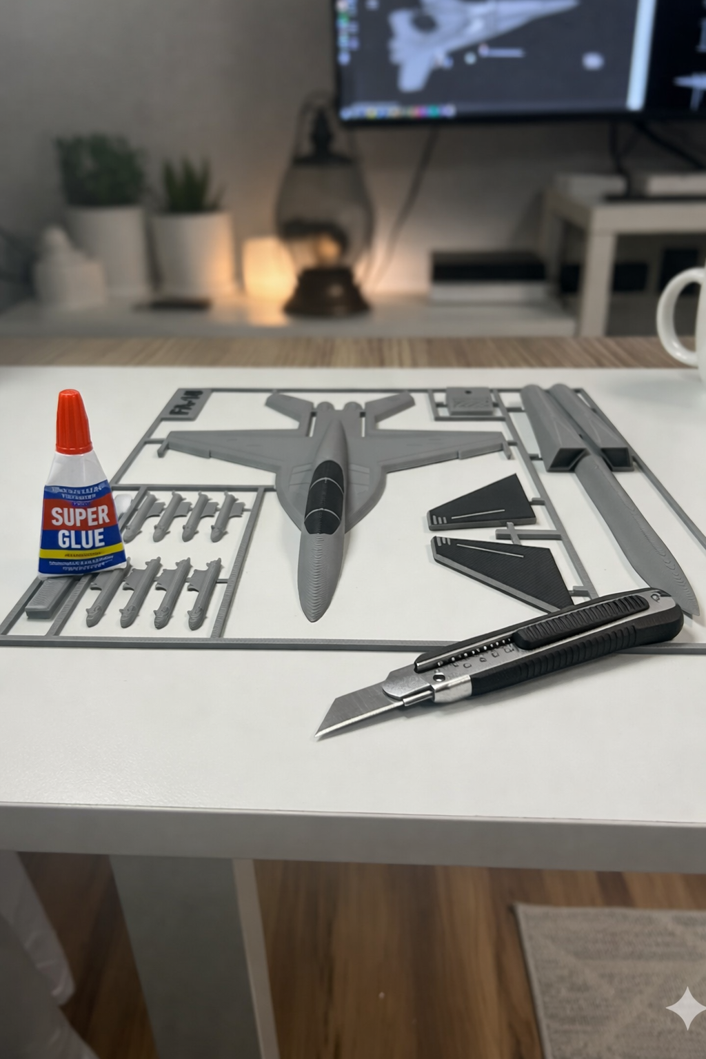 F/A-18 Fighter Jet 3D Printed Model Kit F/A-18 Fighter Jet 3D Printed Model Kit – Military Aircraft Desk Decor – Modern Aviation Display – Fighter Jet Model – Aviation Gift