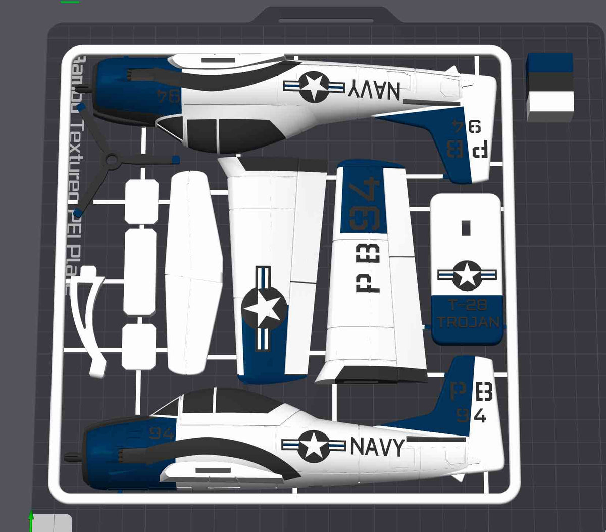 T-28 Trojan Navy Kit Card 3D Printed Aircraft Model Kit | Snap Fit Desk Display | DIY Plane Gift