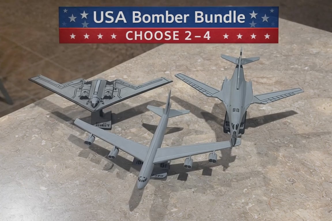 Military Bomber Aircraft Bundle 3D Printed Model Kit Set – Strategic Bomber Collection