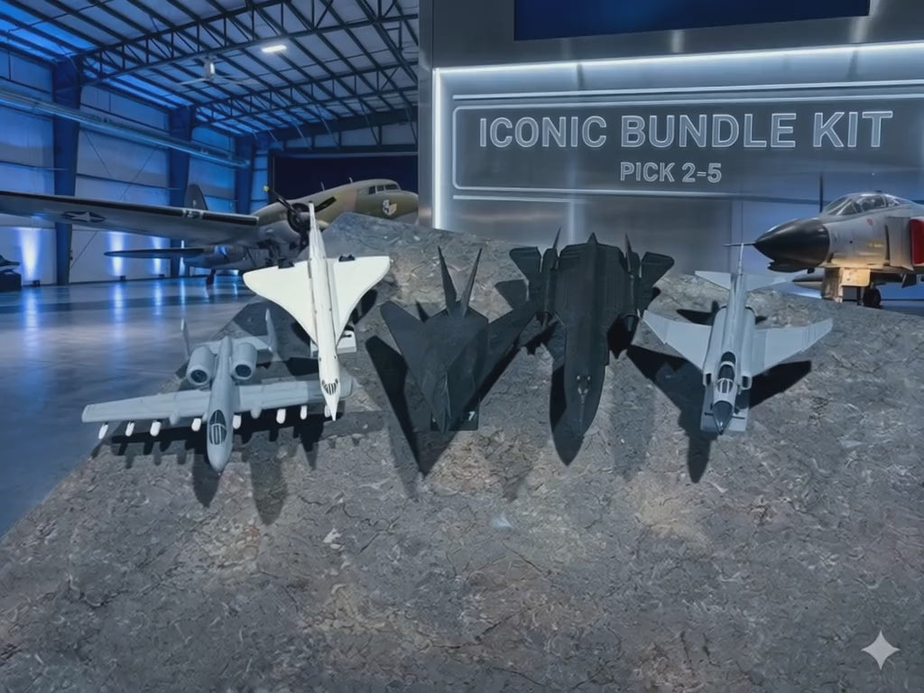 Iconic Aircraft Bundle 3D Printed Model Kit Collection – Concorde, F-117, SR-71, A-10 & F-4 Phantom