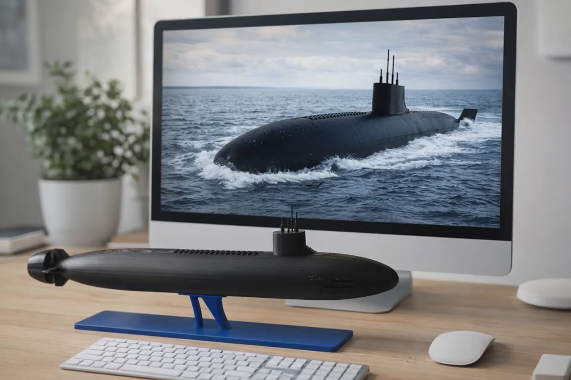 USS Seawolf Submarine 3D Printed Display Model – Military Naval Desk Display