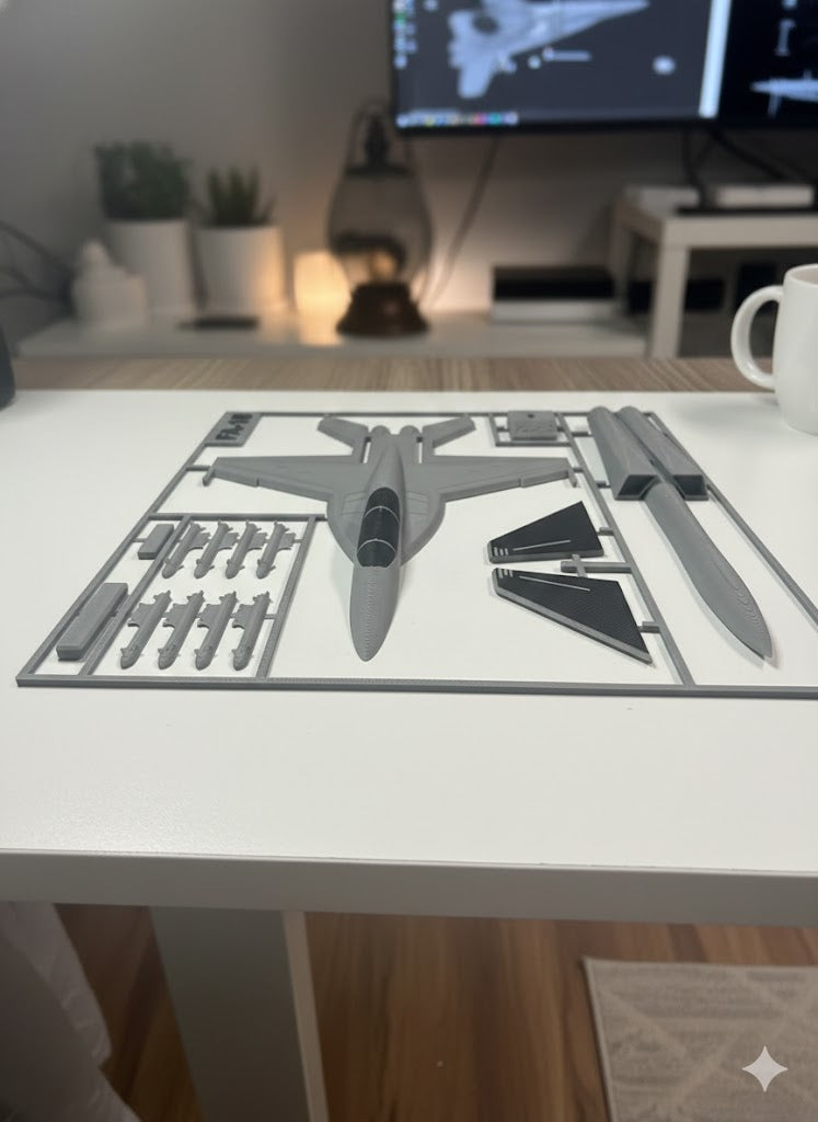 F/A-18 Fighter Jet 3D Printed Model Kit F/A-18 Fighter Jet 3D Printed Model Kit – Military Aircraft Desk Decor – Modern Aviation Display – Fighter Jet Model – Aviation Gift