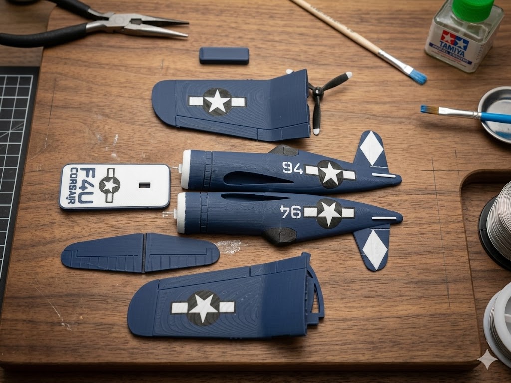 F4U Corsair 3D Printed Aircraft Model Kit – WWII Fighter Plane Edition