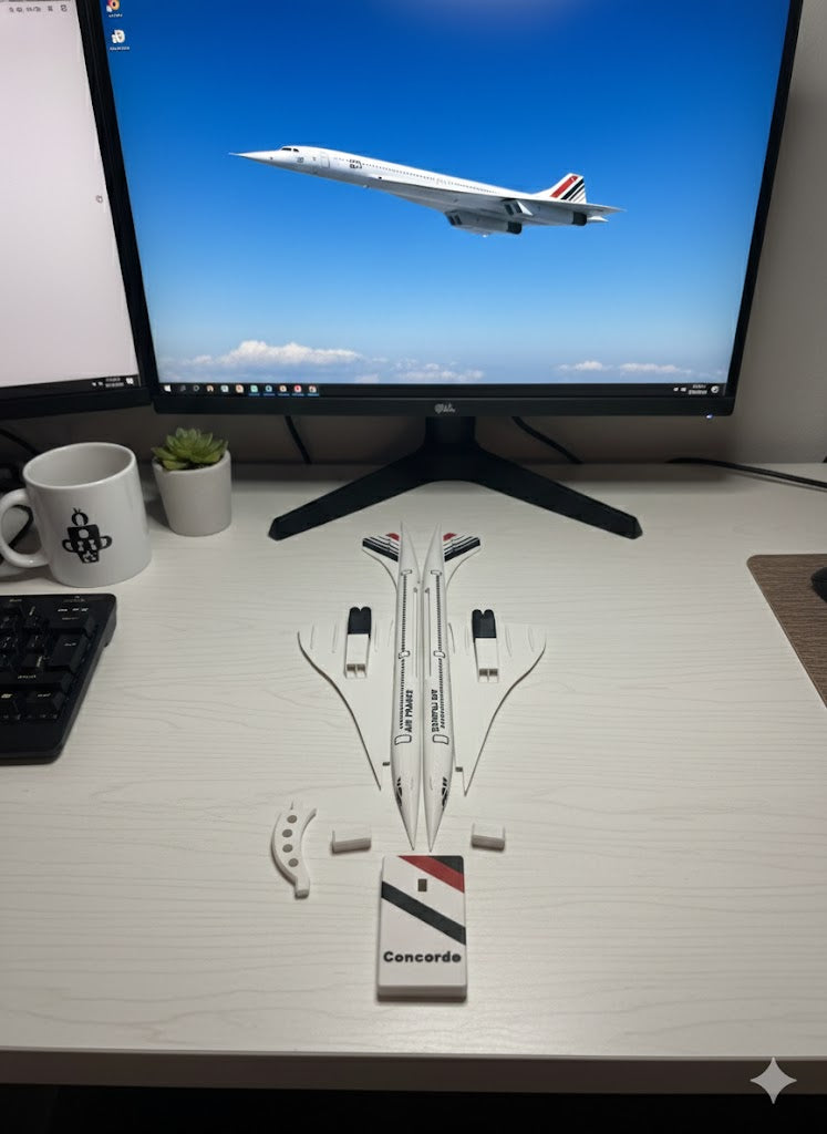 Concorde Supersonic Jet 3D Printed Aircraft Model Kit – Air France Edition