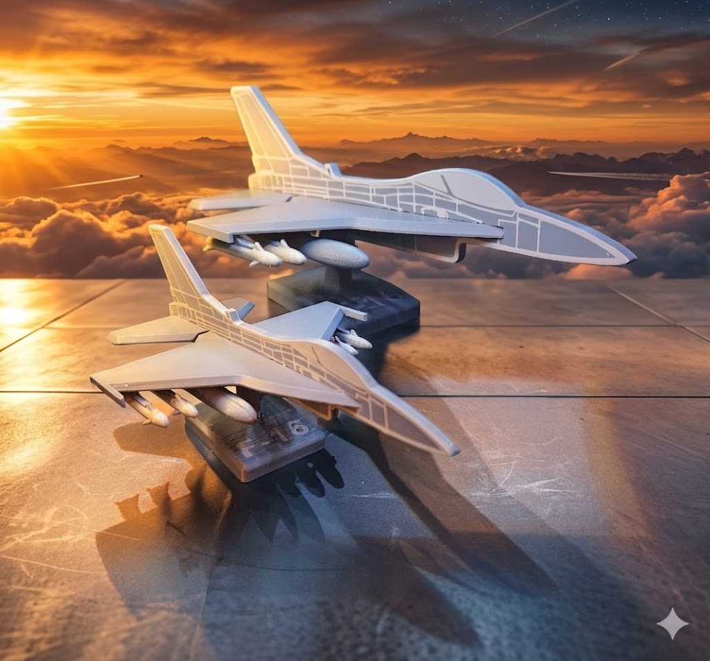 F-16 Fighting Falcon 3D Printed Fighter Jet Model – Military Aircraft Desk Decor