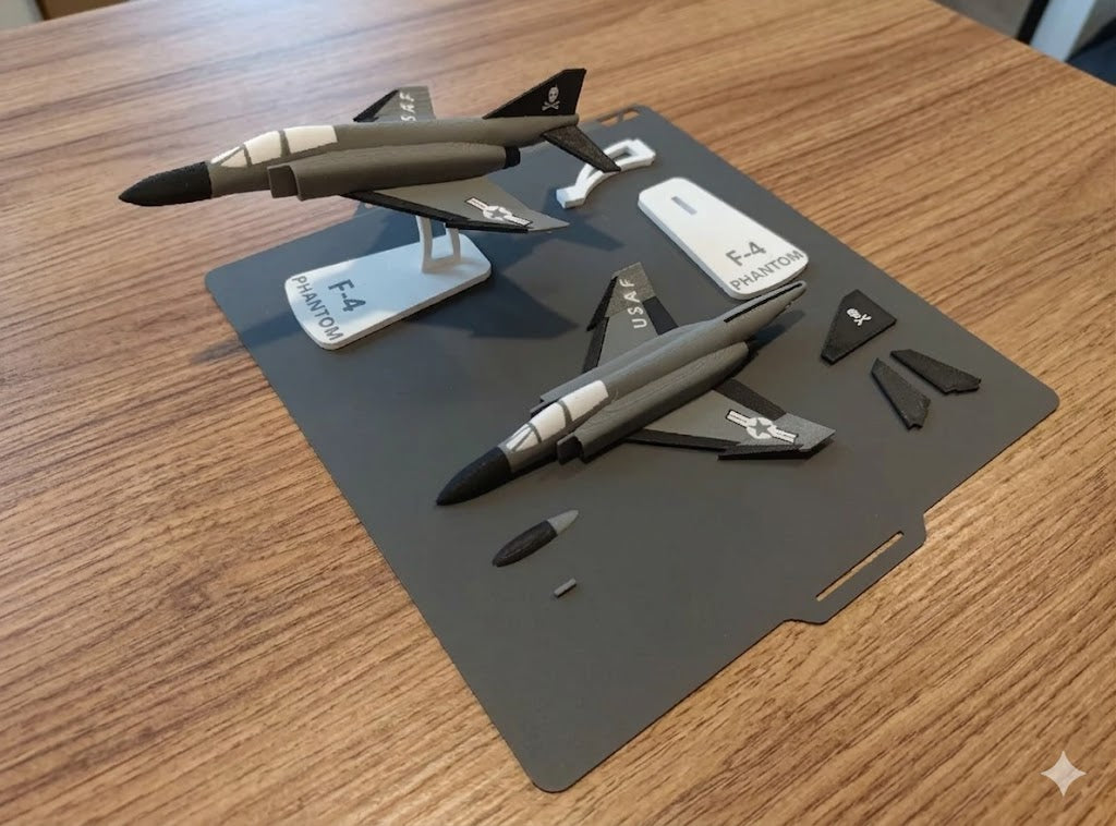 F-4 Phantom II USAF 3D Printed Aircraft Model – Loose Piece Fighter Jet Display