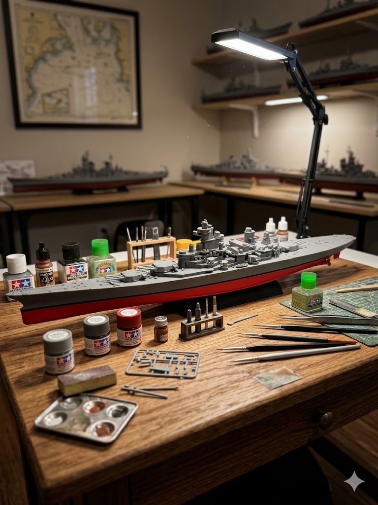 USS Missouri Battleship 3D Printed Display Model – WWII Naval Warship Desk Decor