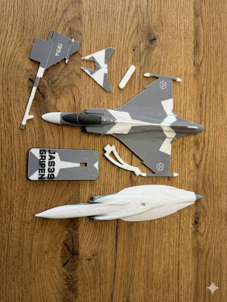 JAS 39 Gripen 3D Printed Aircraft Model Kit – Modern Fighter Jet Edition