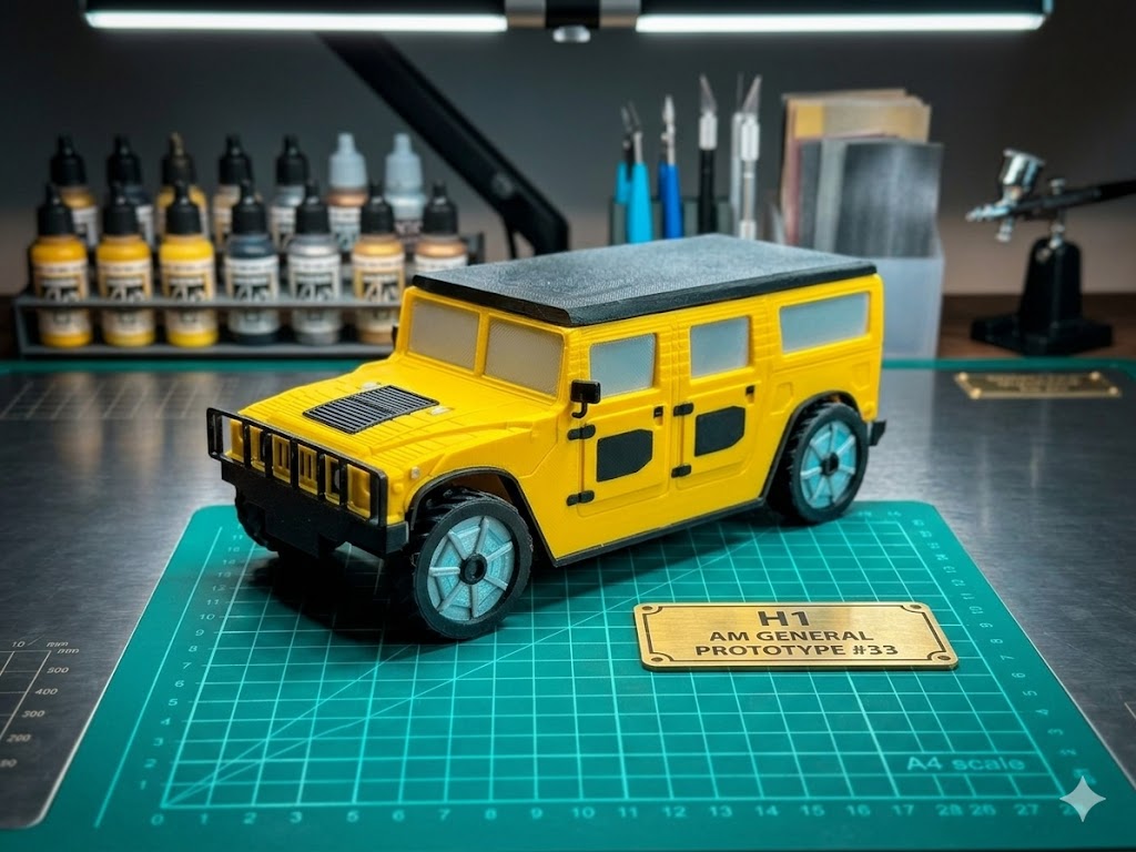 Hummer H1 3D Printed Model Kit Card – Military Vehicle Build Kit