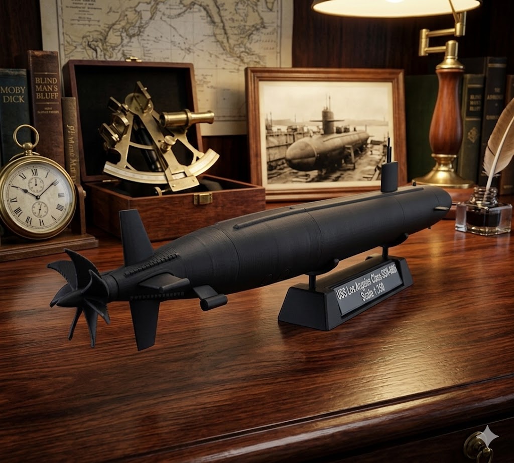 USS Los Angeles Class Submarine 3D Printed Model