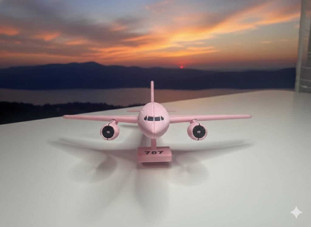 Pink Boeing 787 Dreamliner 3D Printed Aircraft Model Kit – Cute Airliner Edition