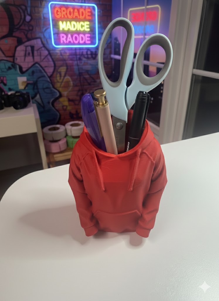 Hoodie Pen Holder Desk Organizer Hoodie Pen Holder Desk Organizer – 3D Printed Hoodie Supply Cup – Cute Desk Accessory – Office & School Organizer