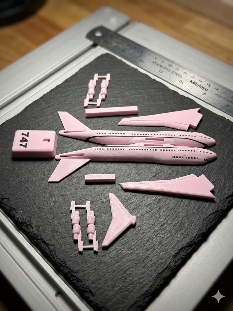 Pink Boeing 747 3D Printed Aircraft Model Kit – Cute Jumbo Jet Edition