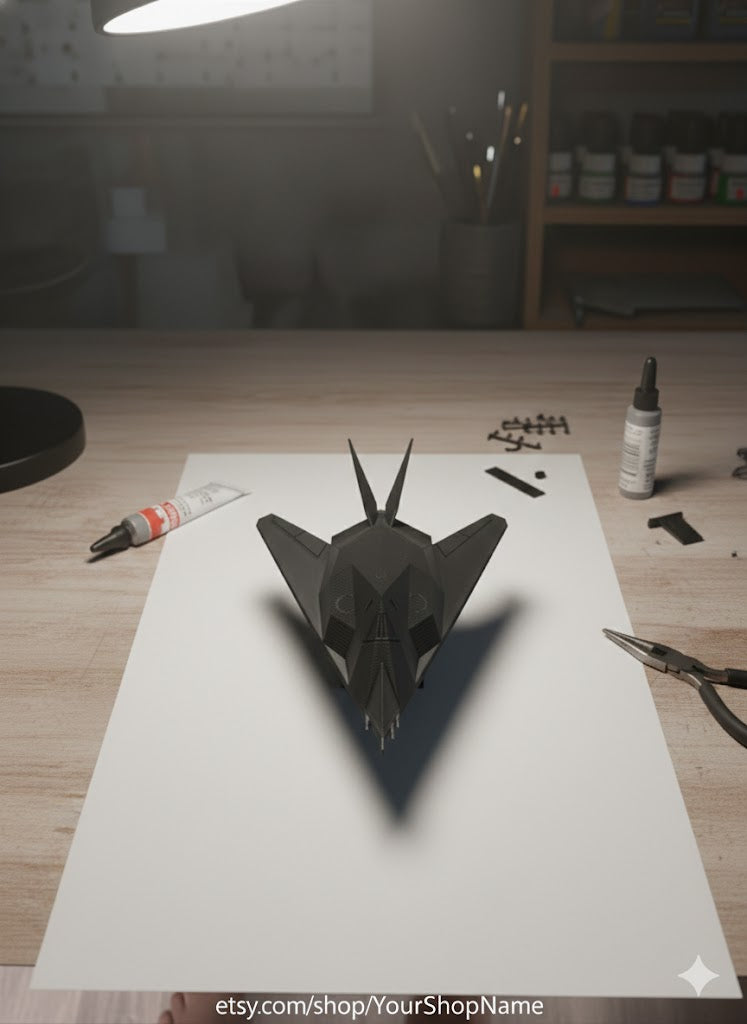 F-117 Nighthawk 3D Printed Model Kit F-117 Nighthawk 3D Printed Model Kit – Stealth Fighter Aircraft Display – Military Aviation Desk Decor – DIY Jet Build Kit