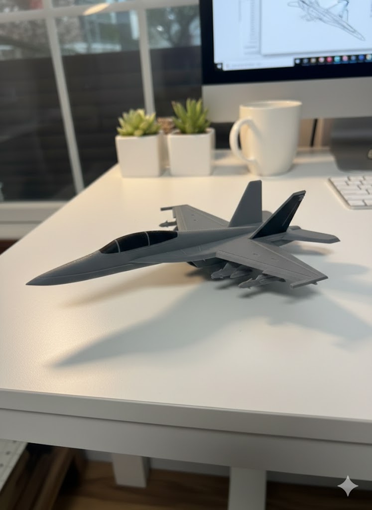 F/A-18 Fighter Jet 3D Printed Model Kit F/A-18 Fighter Jet 3D Printed Model Kit – Military Aircraft Desk Decor – Modern Aviation Display – Fighter Jet Model – Aviation Gift