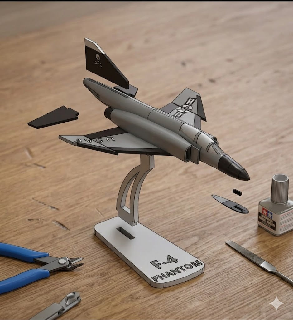 F-4 Phantom II USAF 3D Printed Aircraft Model – Loose Piece Fighter Jet Display