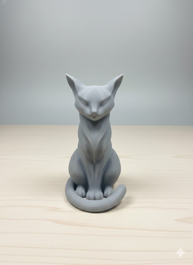 Modern Minimalist Cat Statue Modern Minimalist Cat Statue – 3D Printed Cat Decor – Elegant Desk Sculpture – Cute Cat Figure – Home Office Shelf Decor