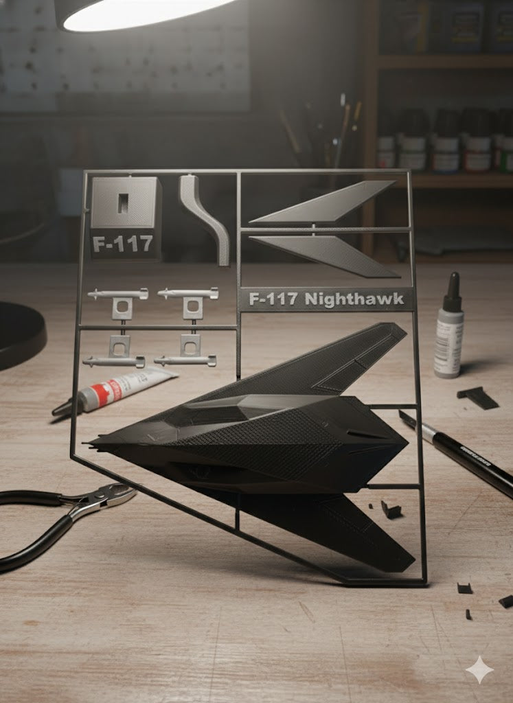 F-117 Nighthawk 3D Printed Model Kit F-117 Nighthawk 3D Printed Model Kit – Stealth Fighter Aircraft Display – Military Aviation Desk Decor – DIY Jet Build Kit