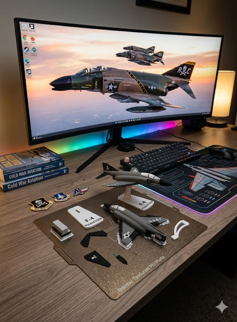 F-4 Phantom II USAF 3D Printed Aircraft Model – Loose Piece Fighter Jet Display