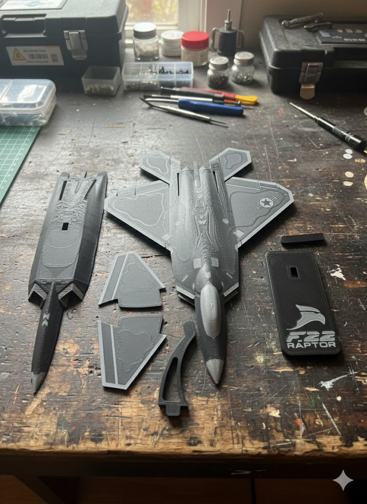 F-22 Raptor 3D Printed Aircraft Model Kit – Stealth Fighter Edition