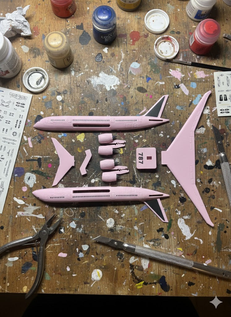 Pink Boeing 787 Dreamliner 3D Printed Aircraft Model Kit – Cute Airliner Edition