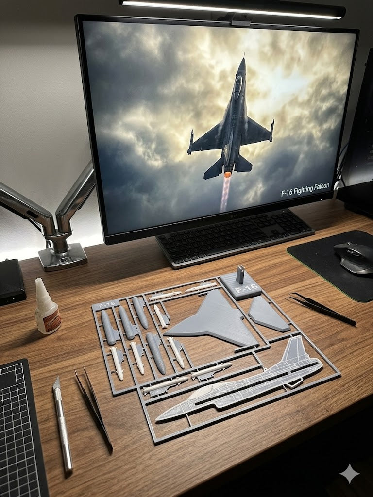 F-16 Fighting Falcon 3D Printed Fighter Jet Model – Military Aircraft Desk Decor