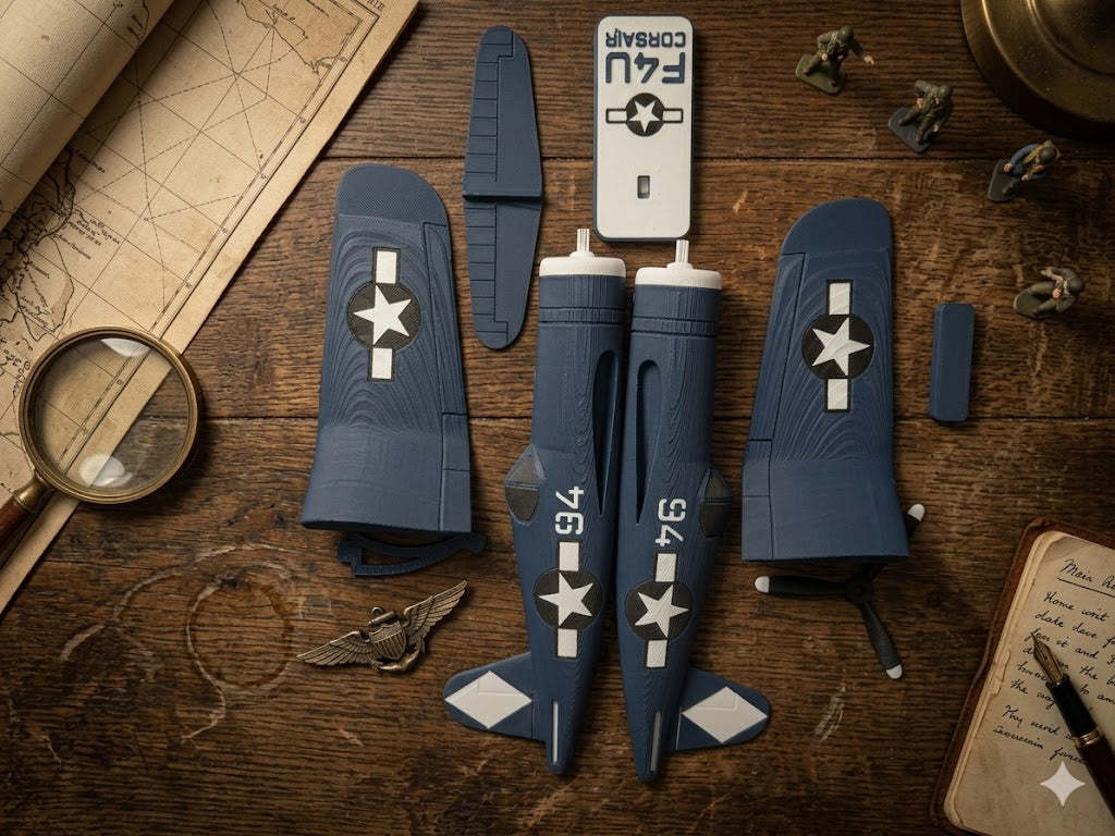 F4U Corsair 3D Printed Aircraft Model Kit – WWII Fighter Plane Edition
