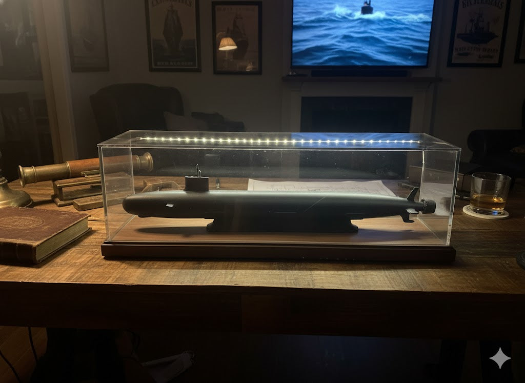 Virginia Class Submarine Display Model Virginia Class Submarine Display Model – 3D Printed Navy Submarine with Stand – Military Naval Desk Decor – Modern Submarine Display