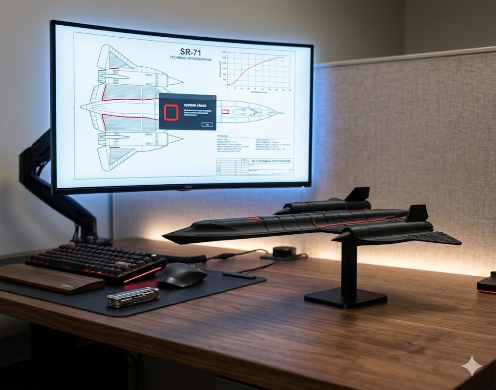 SR-71 Blackbird 3D Printed Display Model – Strategic Reconnaissance Aircraft Desk Decor
