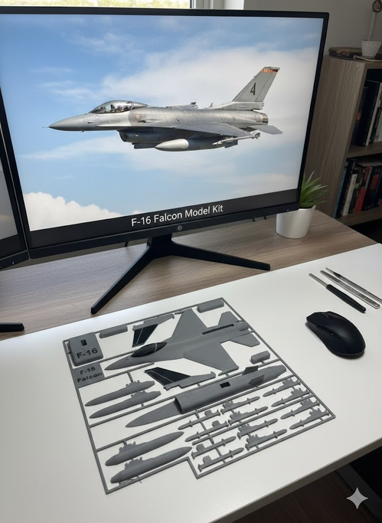 F-16 Falcon 3D Printed Model Kit F-16 Falcon 3D Printed Model Kit – Fighter Jet DIY Build – Military Aircraft Display – Aviation Desk Decor