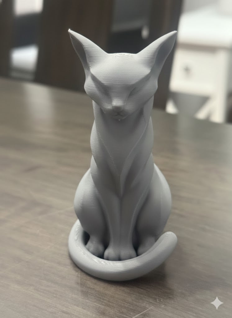 Modern Minimalist Cat Statue Modern Minimalist Cat Statue – 3D Printed Cat Decor – Elegant Desk Sculpture – Cute Cat Figure – Home Office Shelf Decor