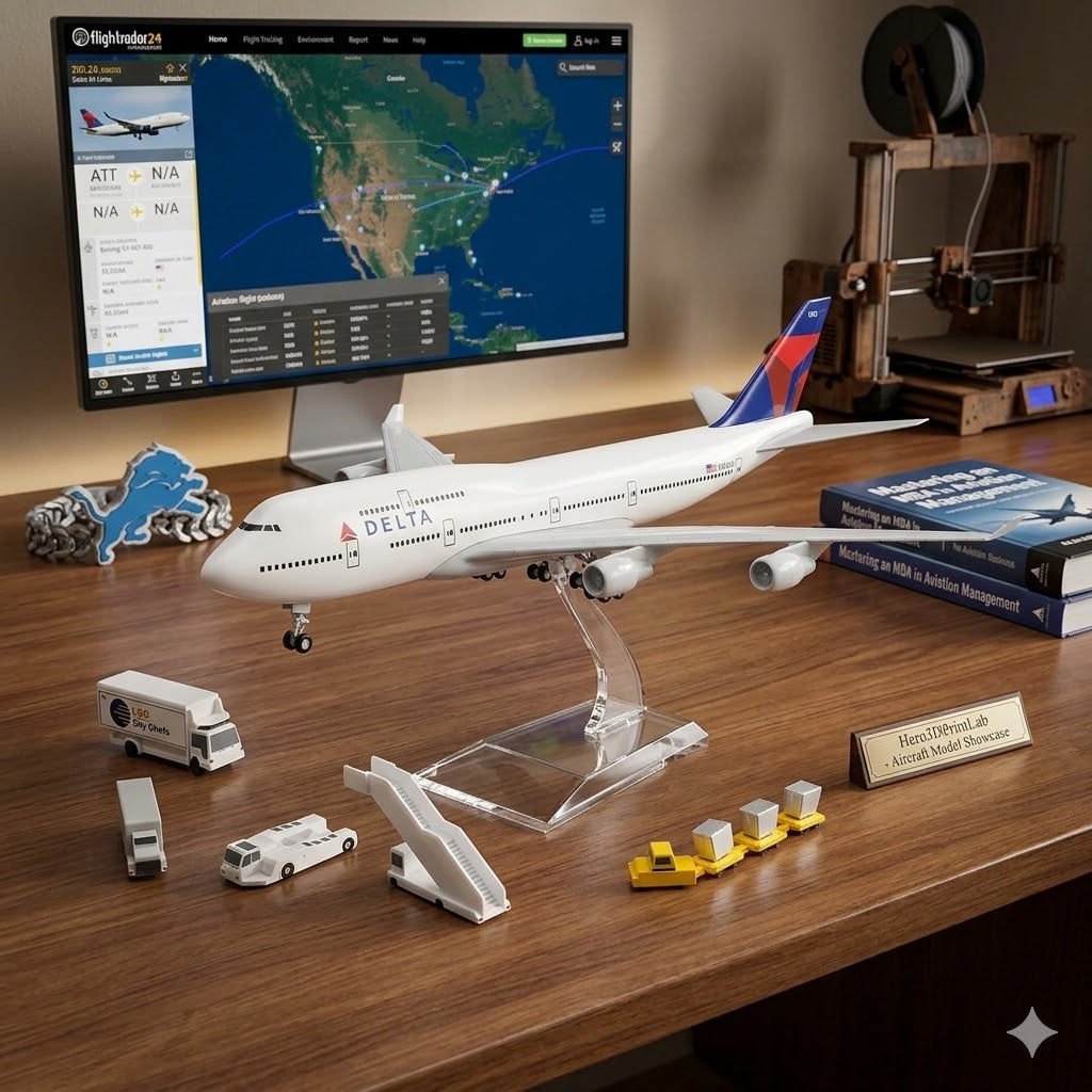 Delta Boeing 747 Die-Cast Aircraft Model – 1/300 Scale Display Plane