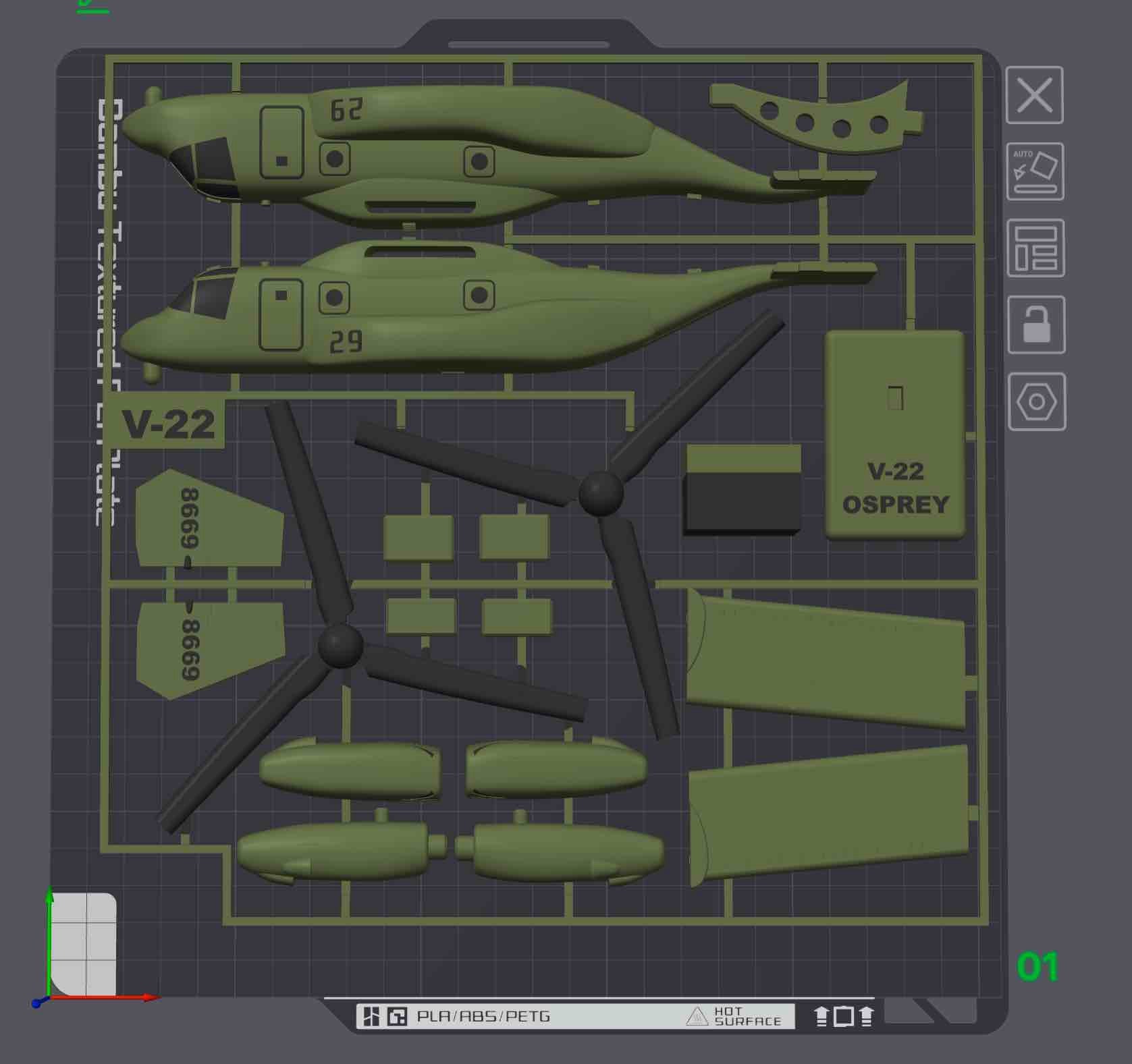 V-22 Osprey 3D Printed Aircraft Model Kit – Military Tiltrotor Aircraft